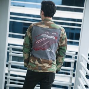 Vintage Army Camo Jacket | DIY Rolling Stones Band Rework | Unisex Military